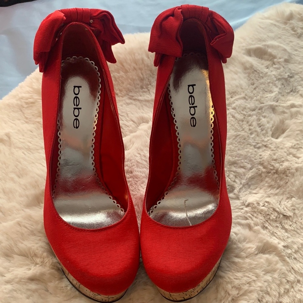 brand new red Bebe shoes